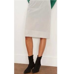 Tibi Grey Gray Mesh Skirt Modern See Through Coverup Statement Eclectic XL New